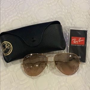 Authentic Brown/Gold Ray-Ban Aviators
